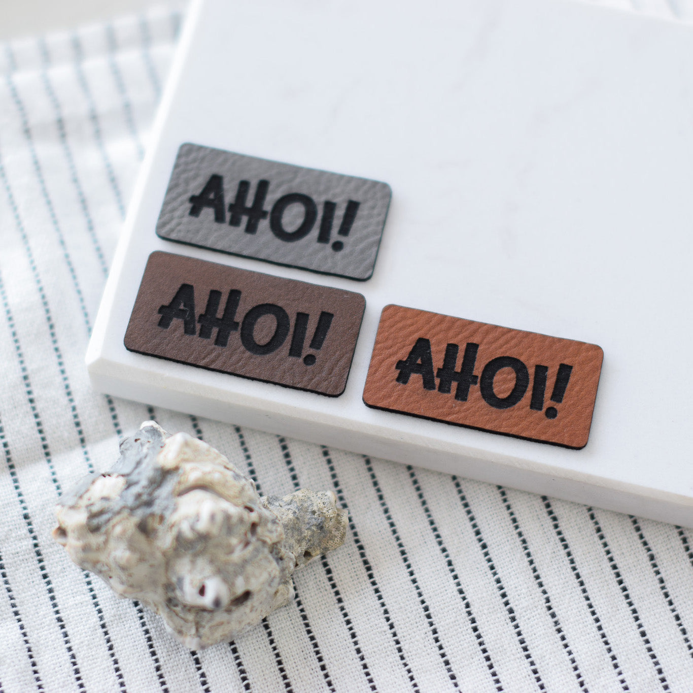 Kunstlederlabel "Ahoi!"