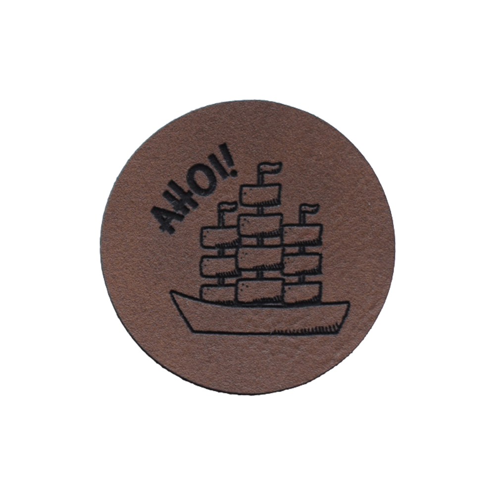 Kunstlederlabel "Schiff Ahoi!"