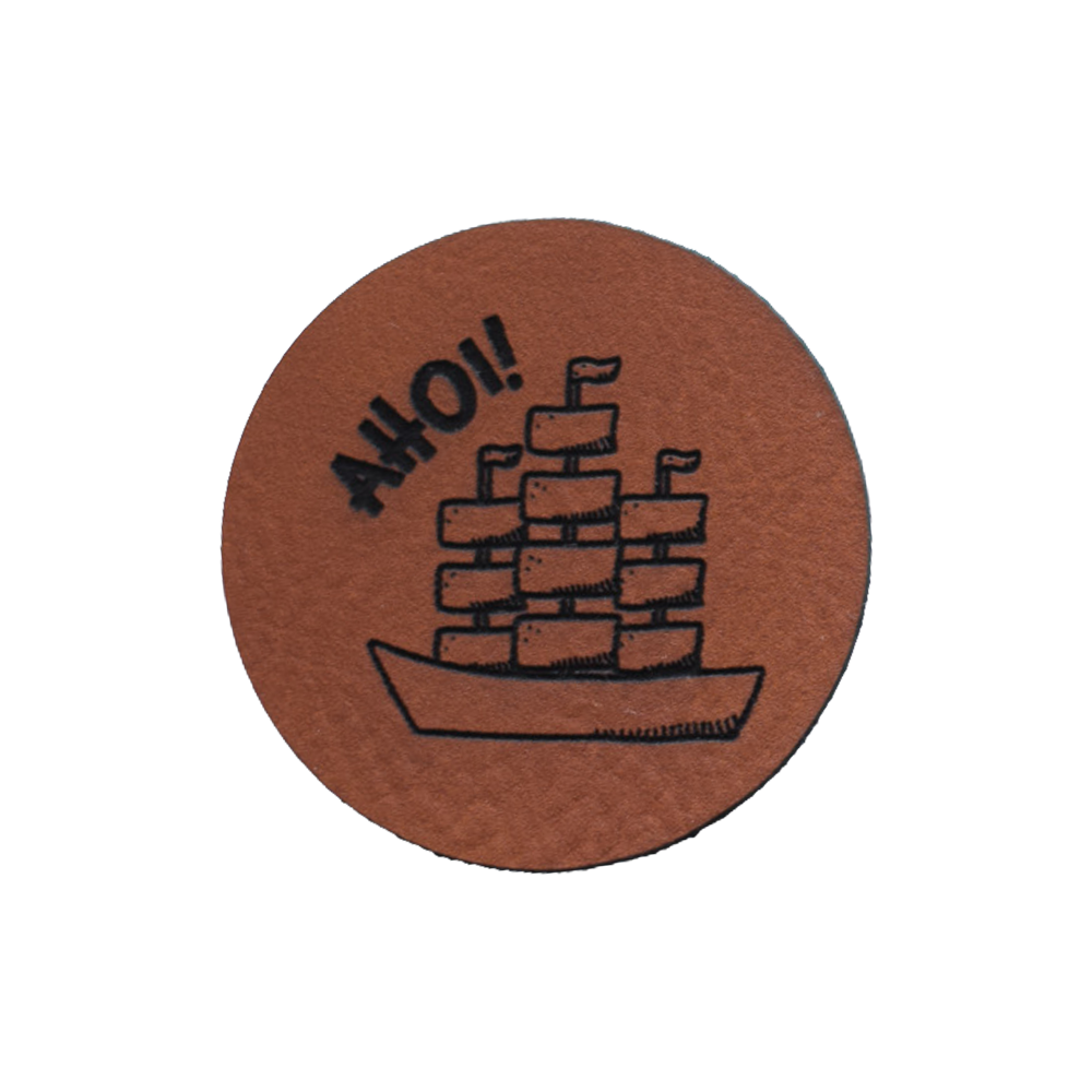 Kunstlederlabel "Schiff Ahoi!"