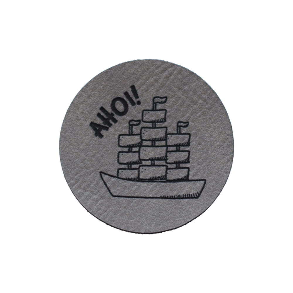 Kunstlederlabel "Schiff Ahoi!"
