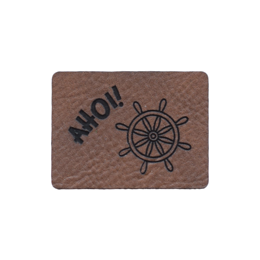 Kunstlederlabel "Steuerrad Ahoi!"