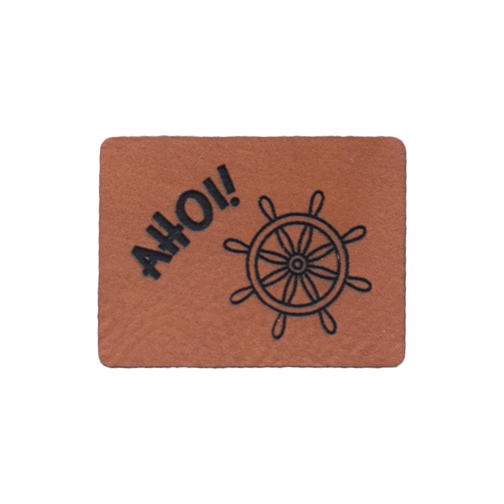 Kunstlederlabel "Steuerrad Ahoi!"
