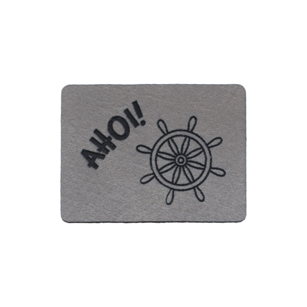 Kunstlederlabel "Steuerrad Ahoi!"