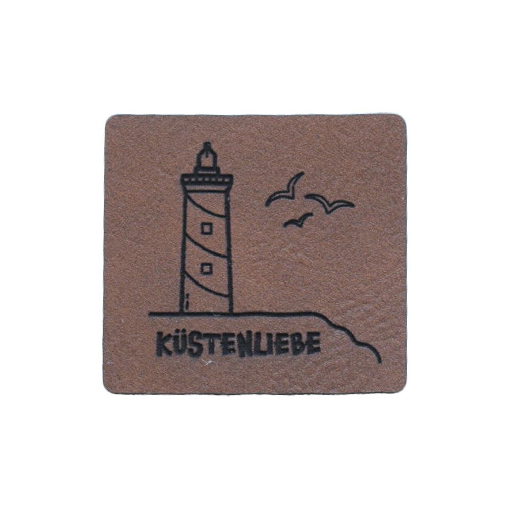 Kunstlederlabel "Küstenliebe Leuchtturm"