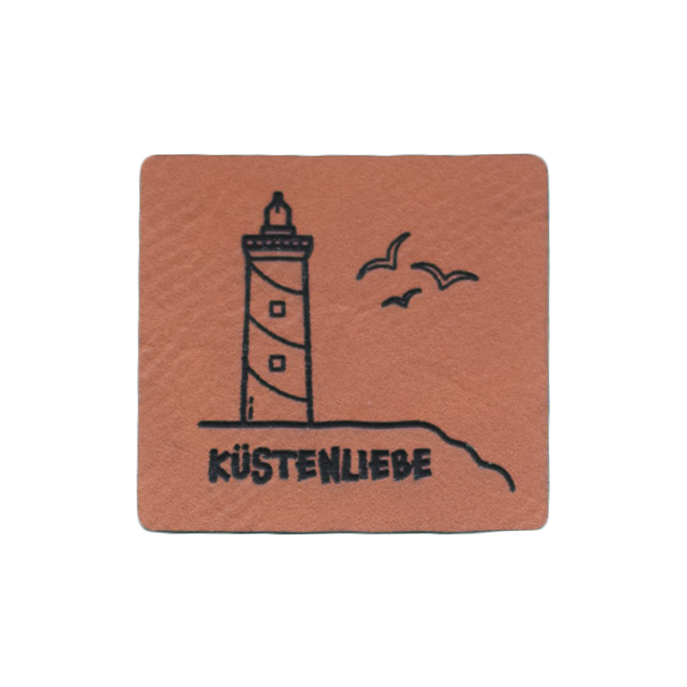 Kunstlederlabel "Küstenliebe Leuchtturm"