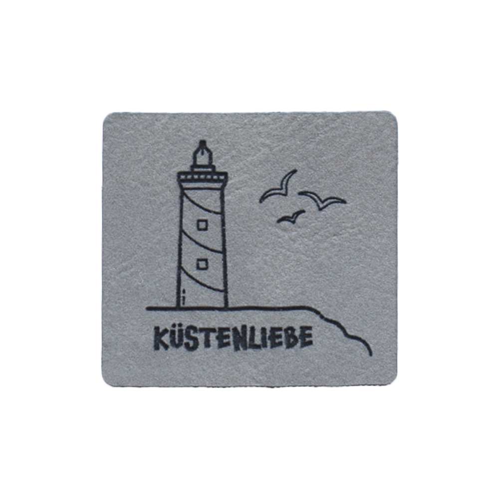 Kunstlederlabel "Küstenliebe Leuchtturm"