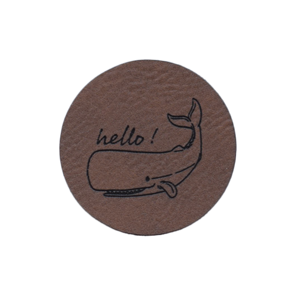 Kunstlederlabel "hello! Pottwal"