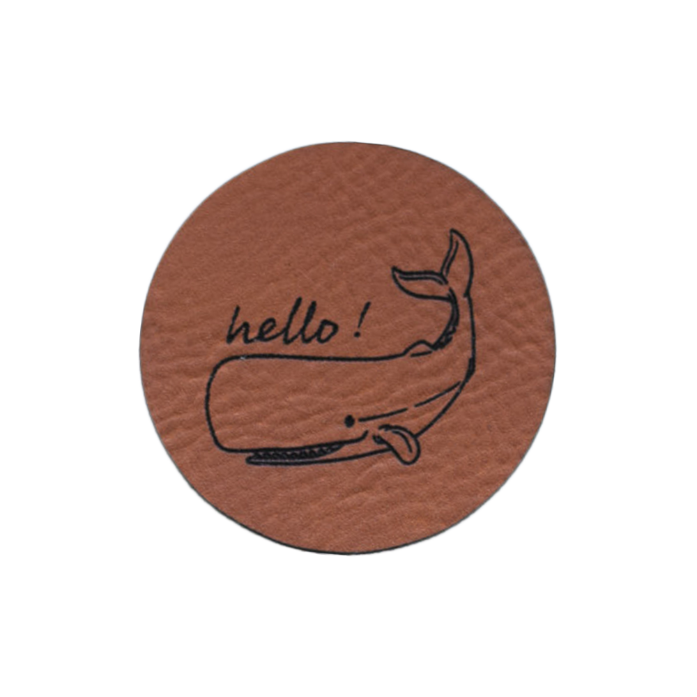 Kunstlederlabel "hello! Pottwal"