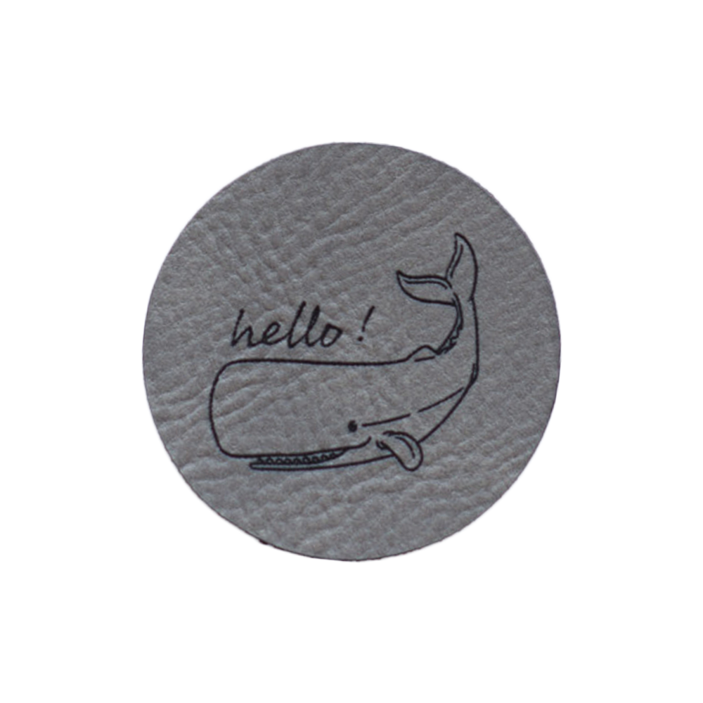 Kunstlederlabel "hello! Pottwal"