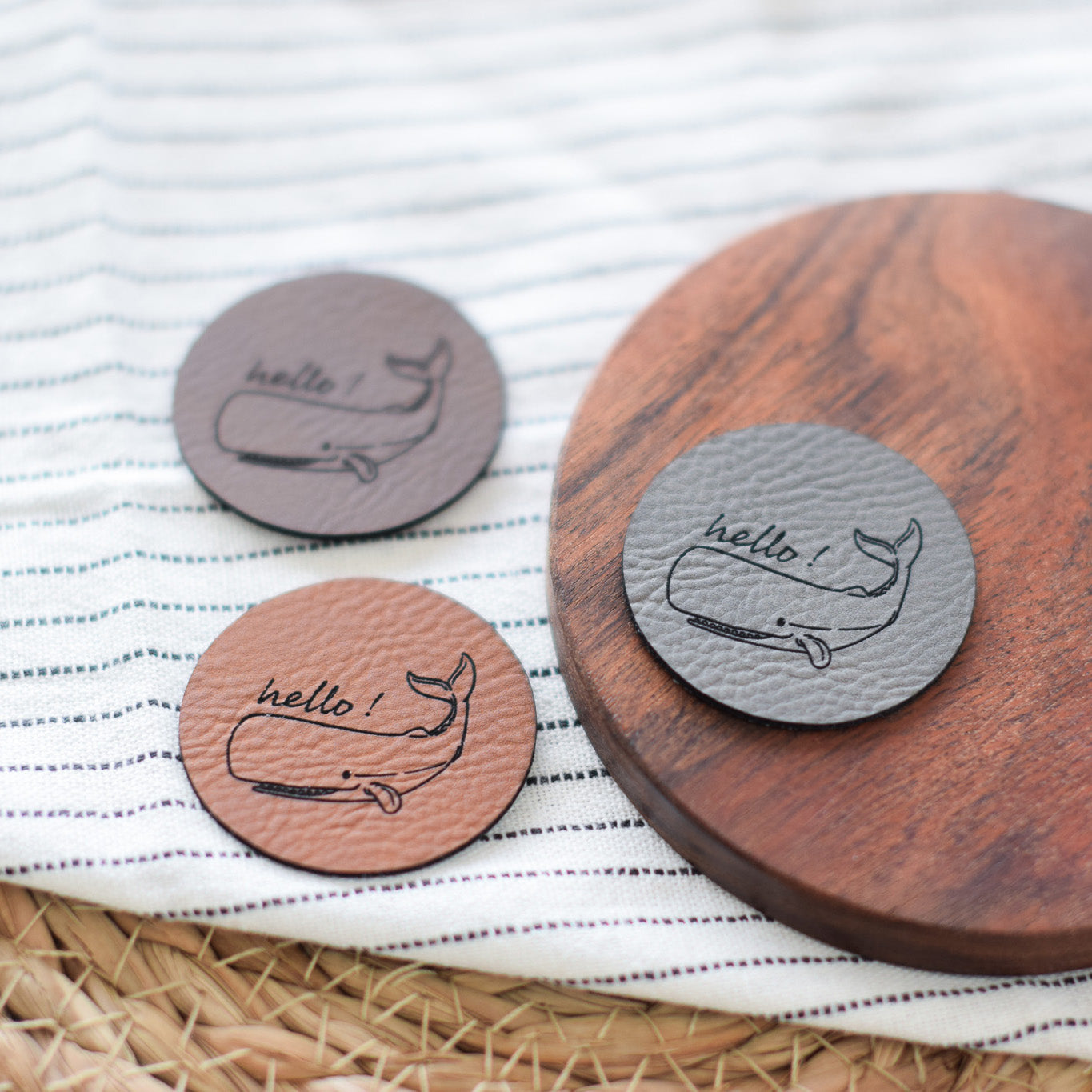Kunstlederlabel "hello! Pottwal"