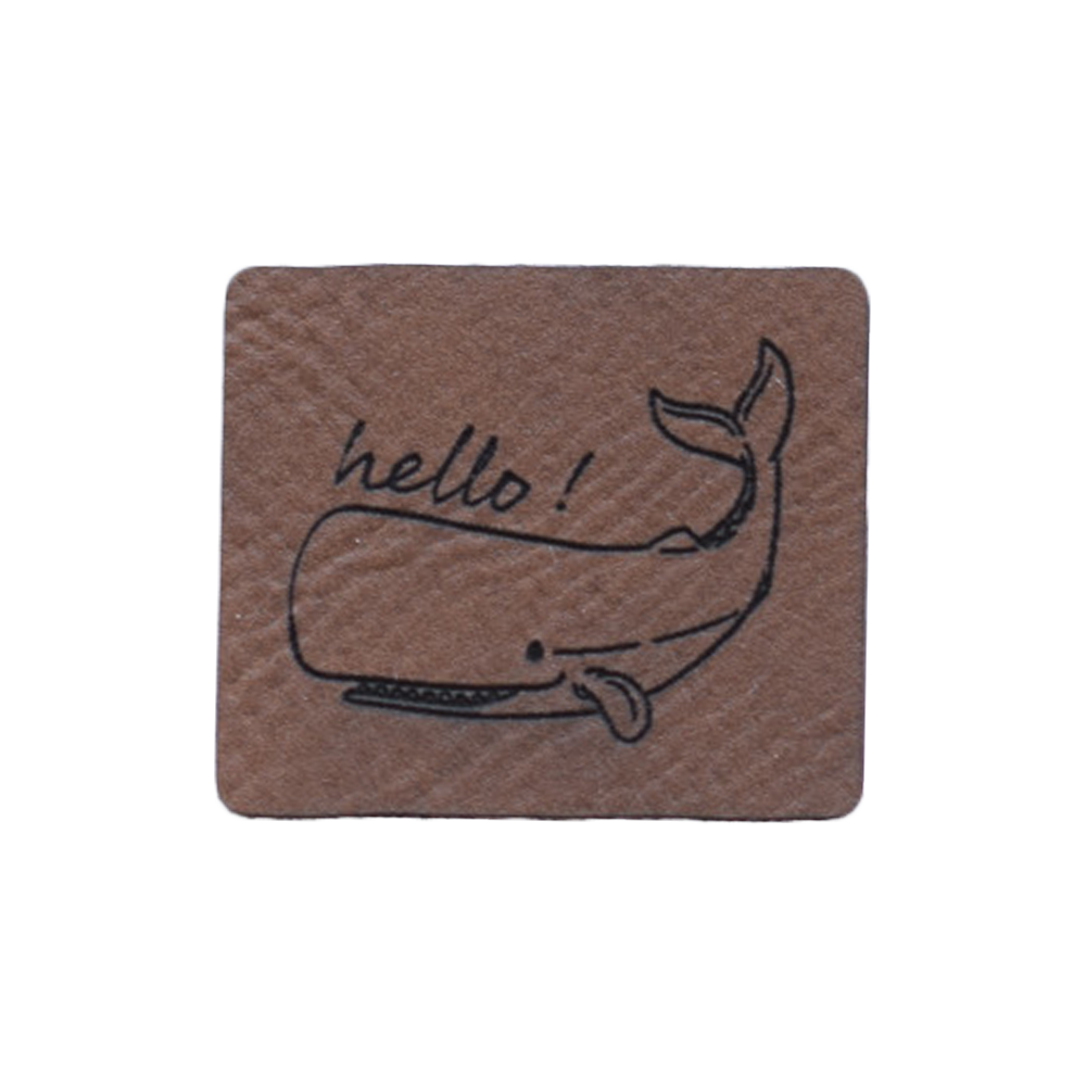 Kunstlederlabel "hello! Pottwal"