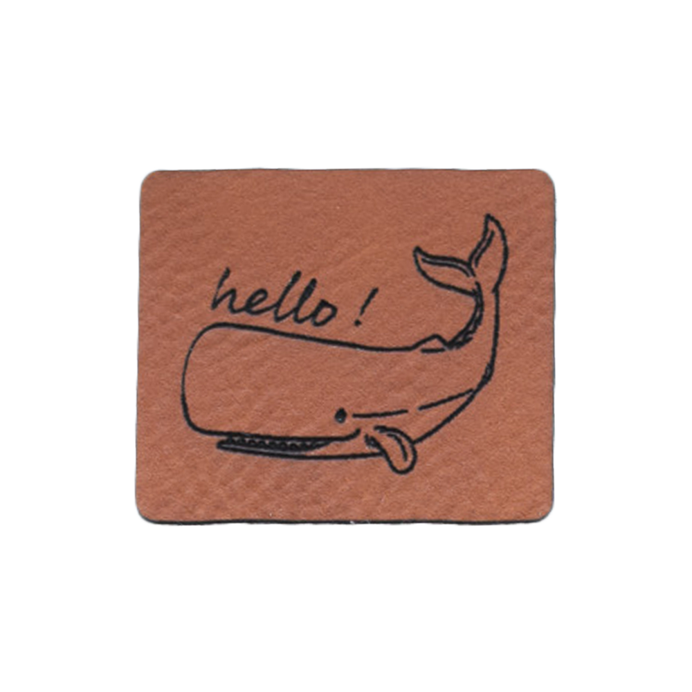 Kunstlederlabel "hello! Pottwal"