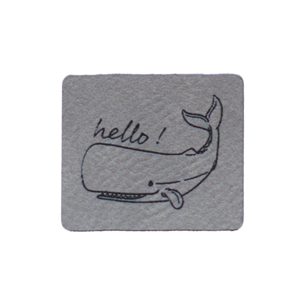 Kunstlederlabel "hello! Pottwal"