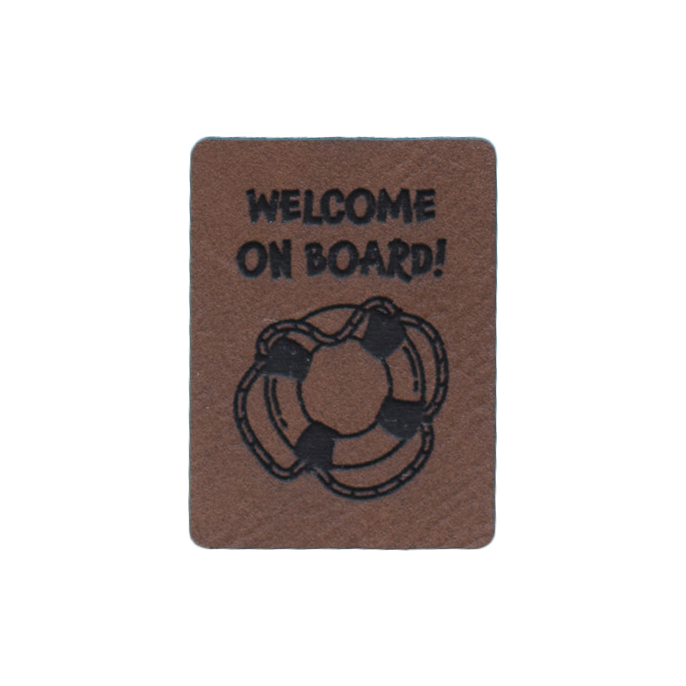 Kunstlederlabel "Welcome on Board!"