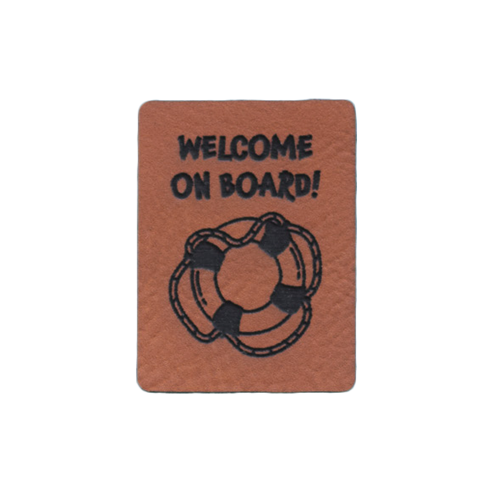 Kunstlederlabel "Welcome on Board!"