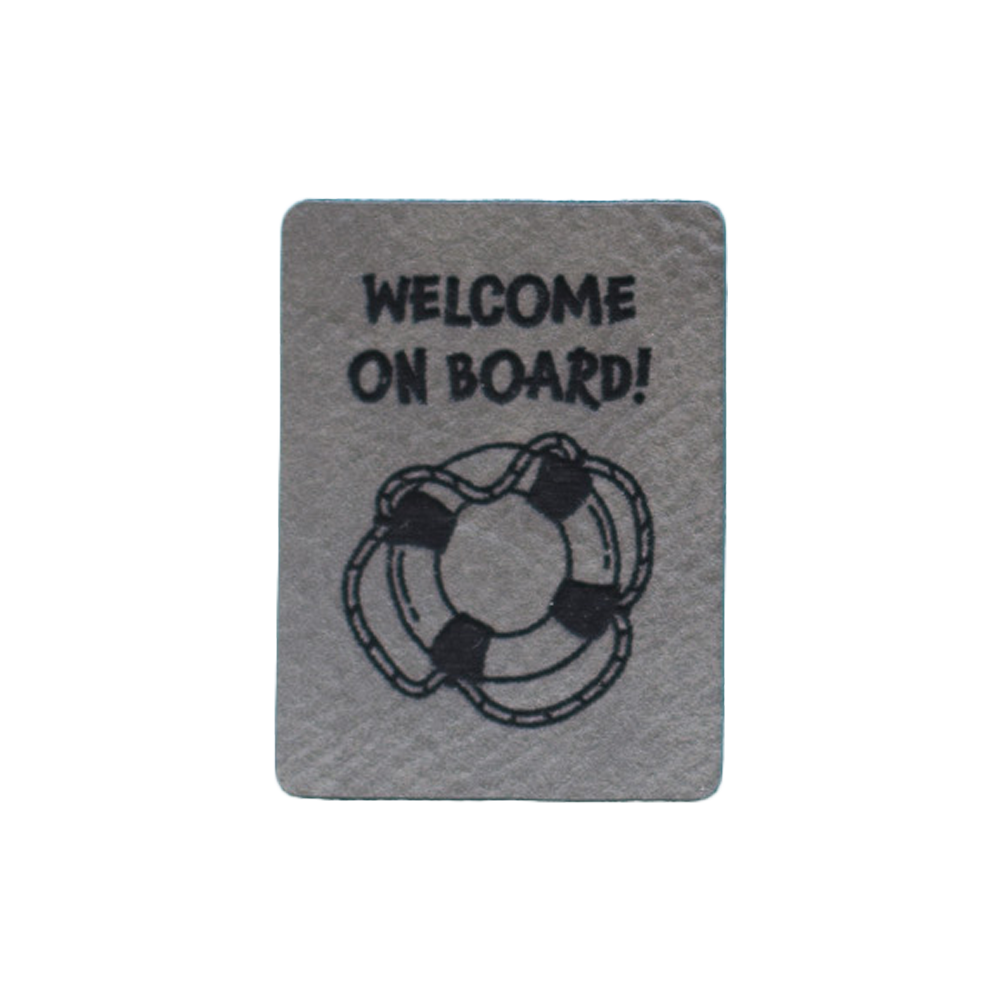 Kunstlederlabel "Welcome on Board!"