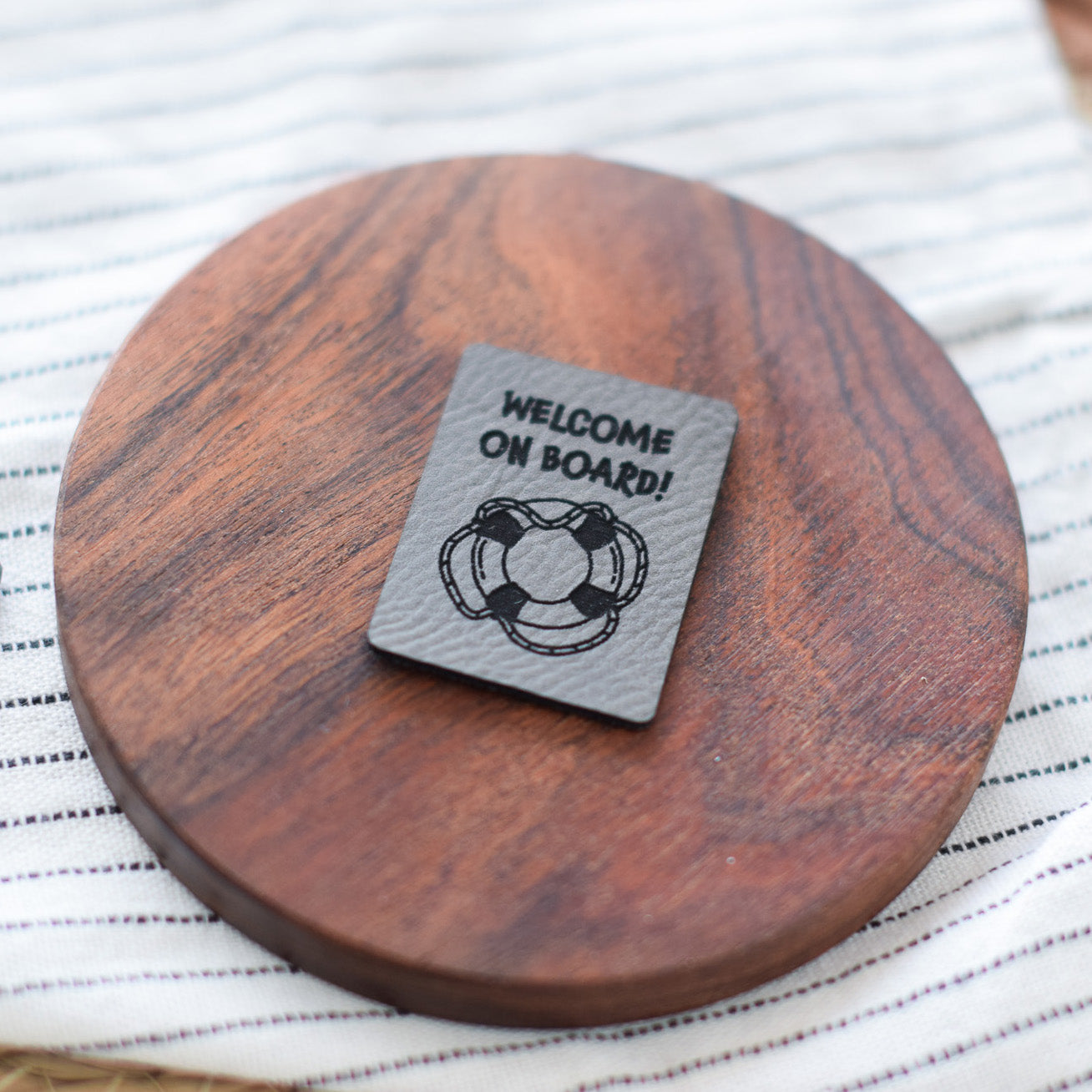 Kunstlederlabel "Welcome on Board!"