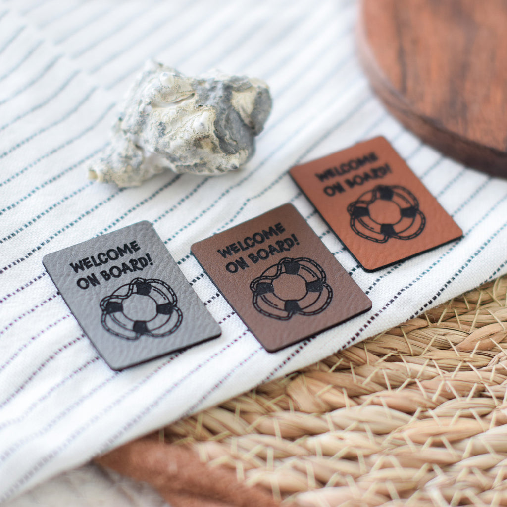 Kunstlederlabel "Welcome on Board!"