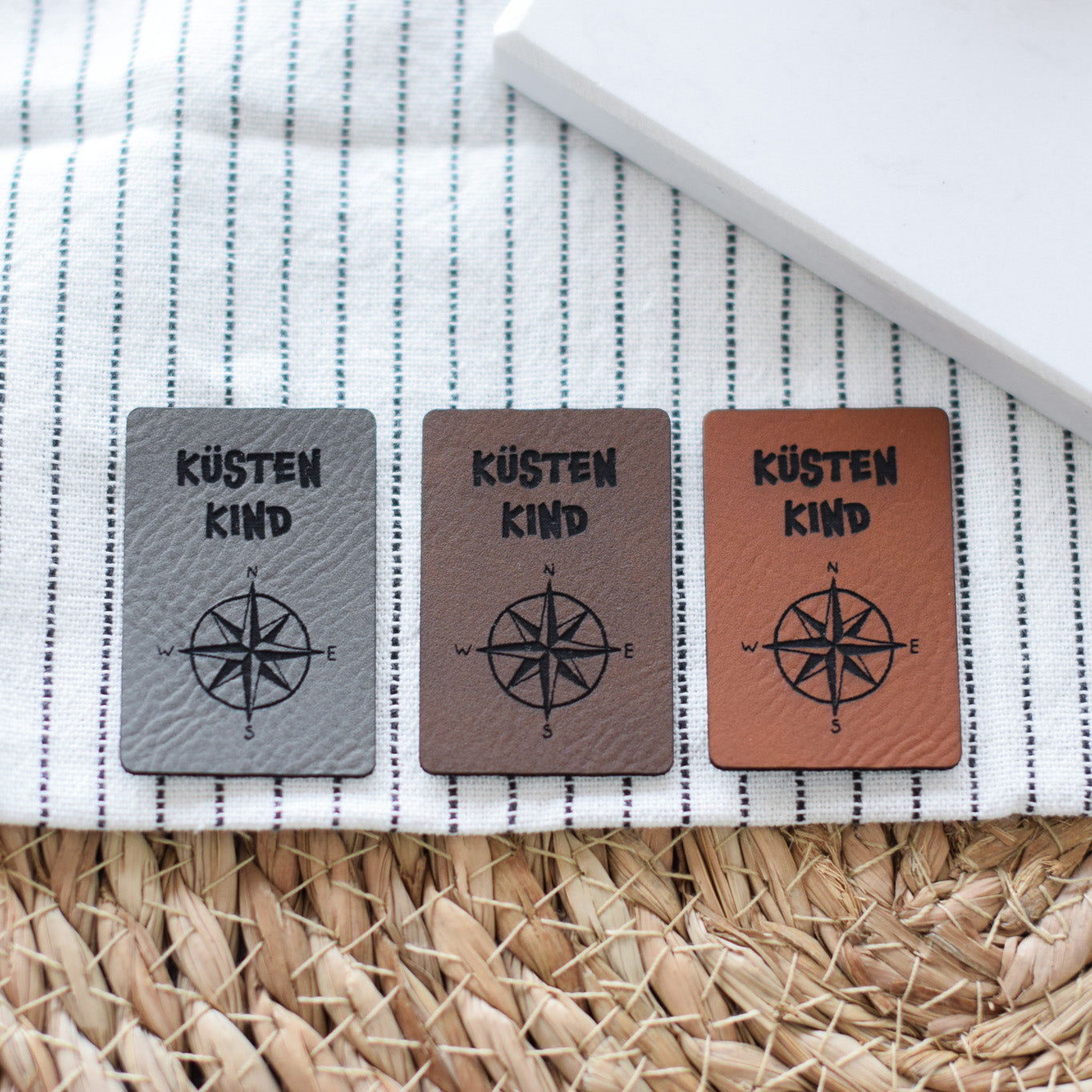 Kunstlederlabel "Küstenkind Kompass"