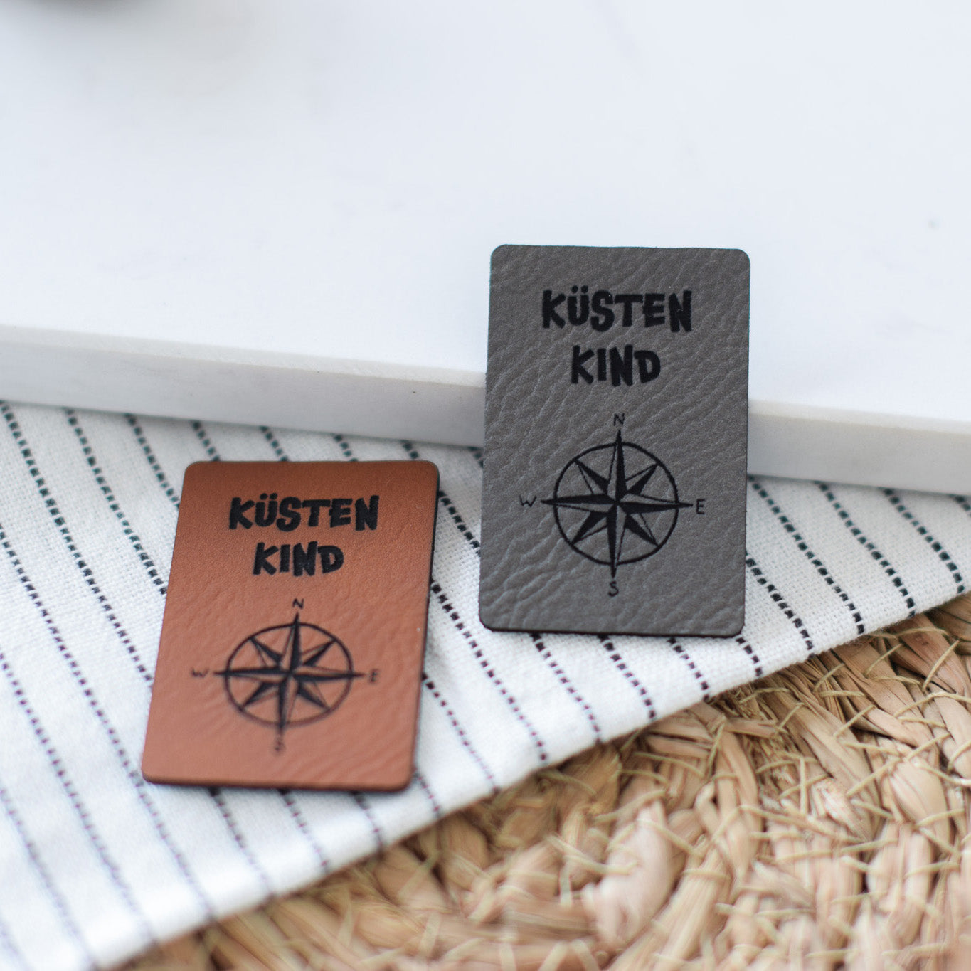 Kunstlederlabel "Küstenkind Kompass"
