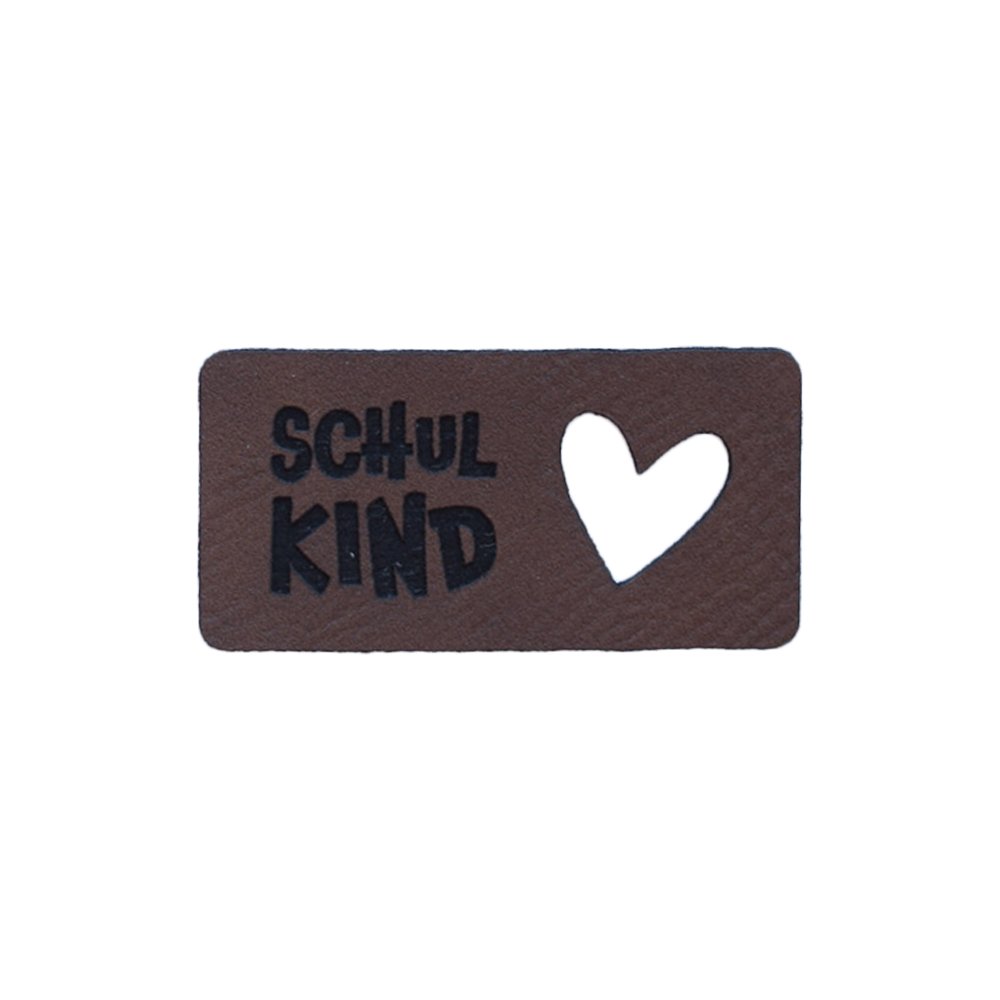 Kunstlederlabel "Schulkind Herz"