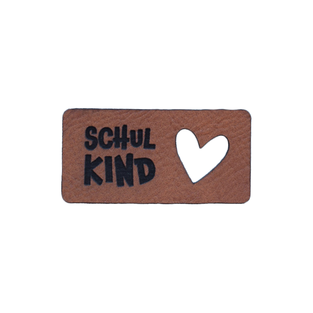 Kunstlederlabel "Schulkind Herz"