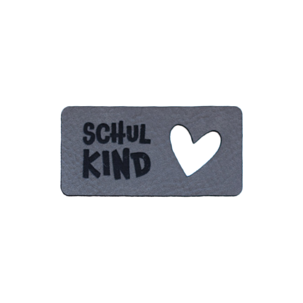 Kunstlederlabel "Schulkind Herz"
