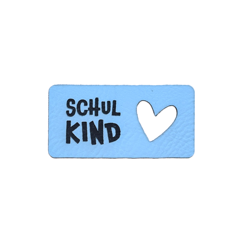 Kunstlederlabel "Schulkind Herz"