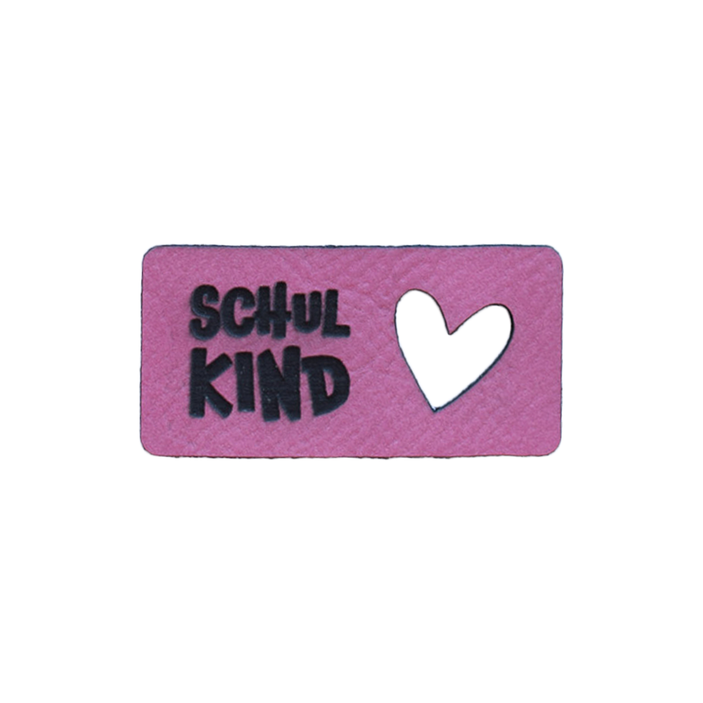 Kunstlederlabel "Schulkind Herz"