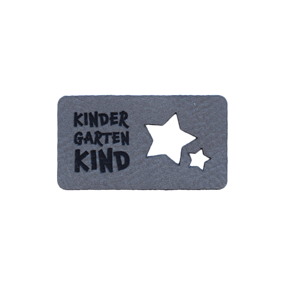 Kunstlederlabel "Kindergartenkind Sterne"