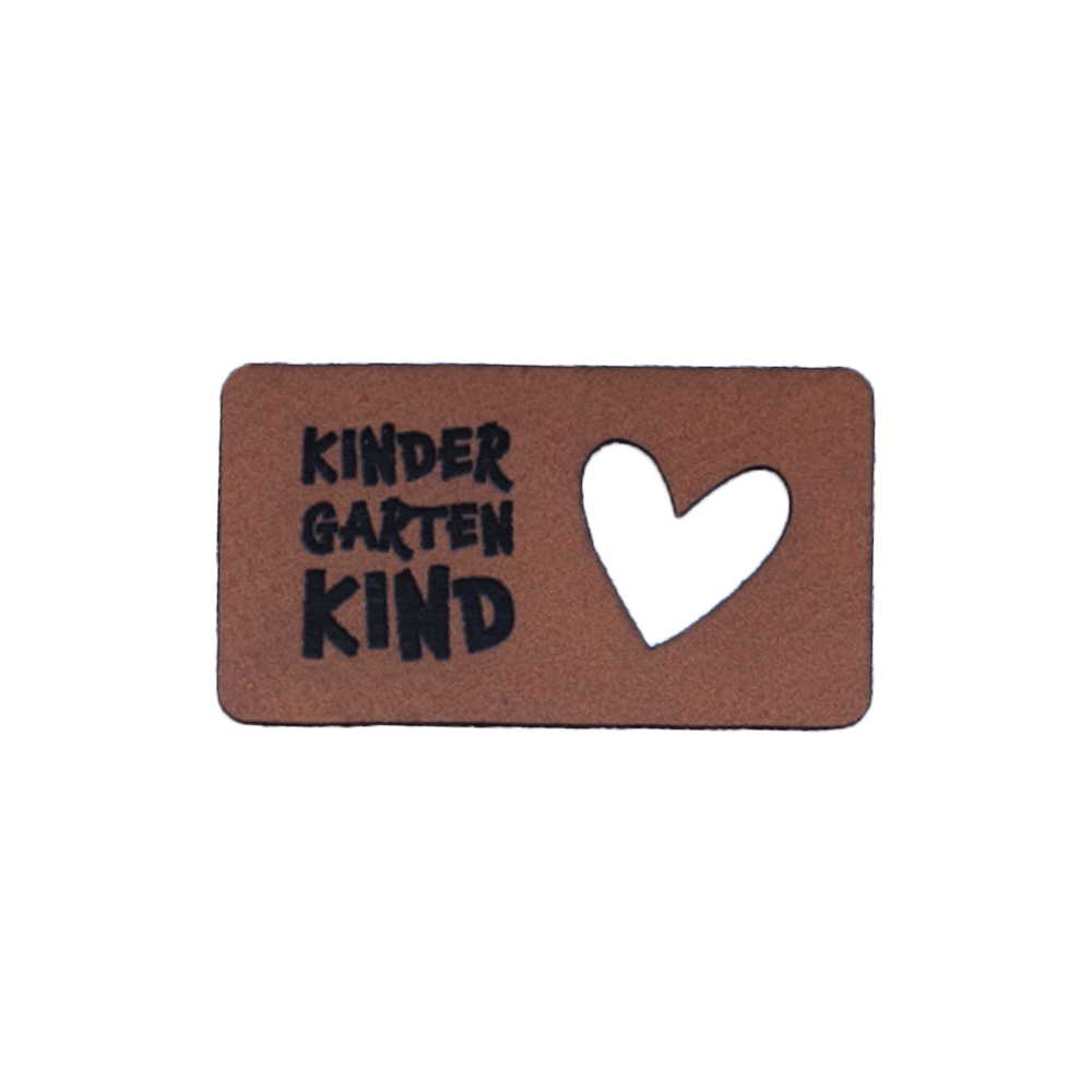 Kunstlederlabel "Kindergartenkind Herz"