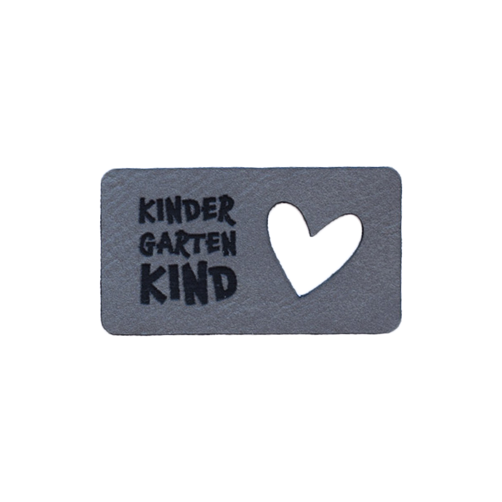 Kunstlederlabel "Kindergartenkind Herz"
