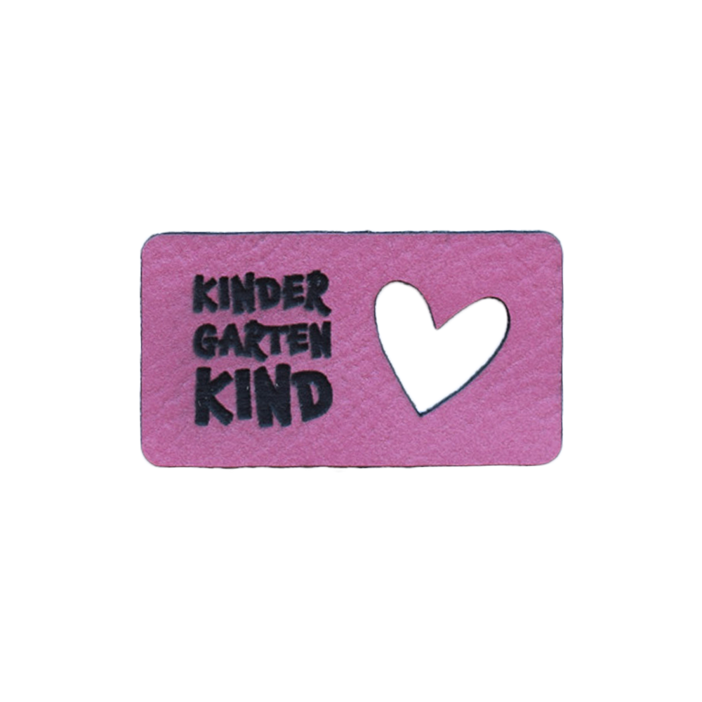 Kunstlederlabel "Kindergartenkind Herz"