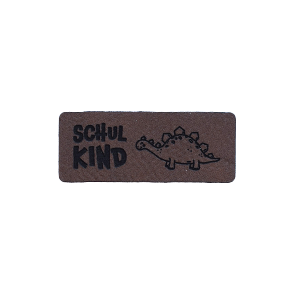 Kunstlederlabel "Schulkind Dinosaurier"