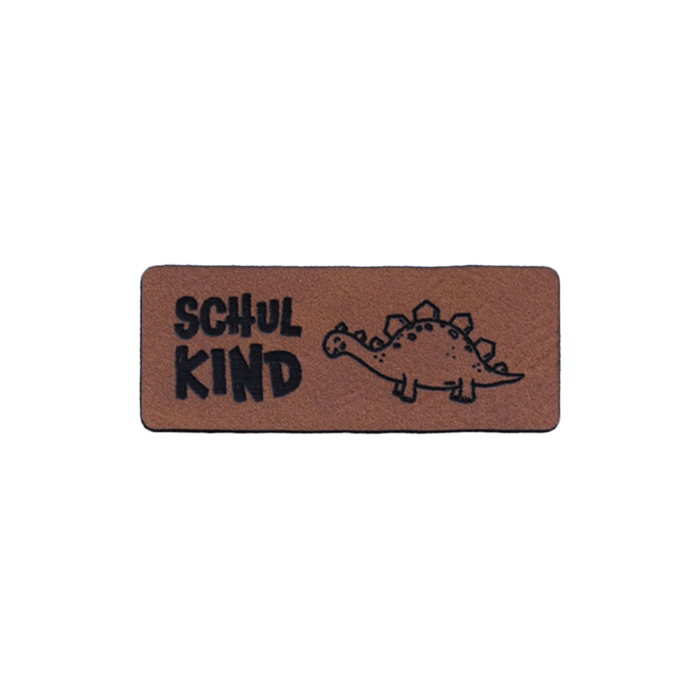 Kunstlederlabel "Schulkind Dinosaurier"