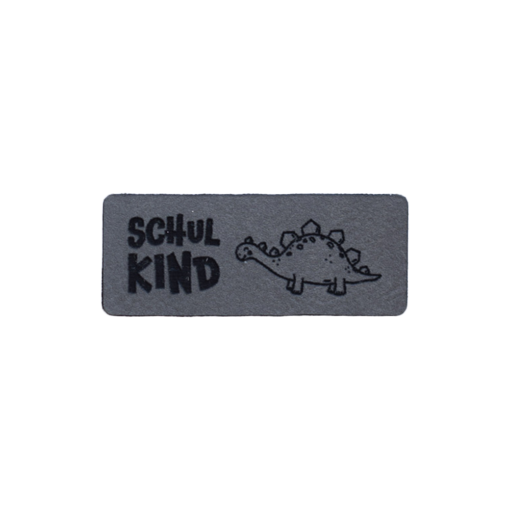Kunstlederlabel "Schulkind Dinosaurier"