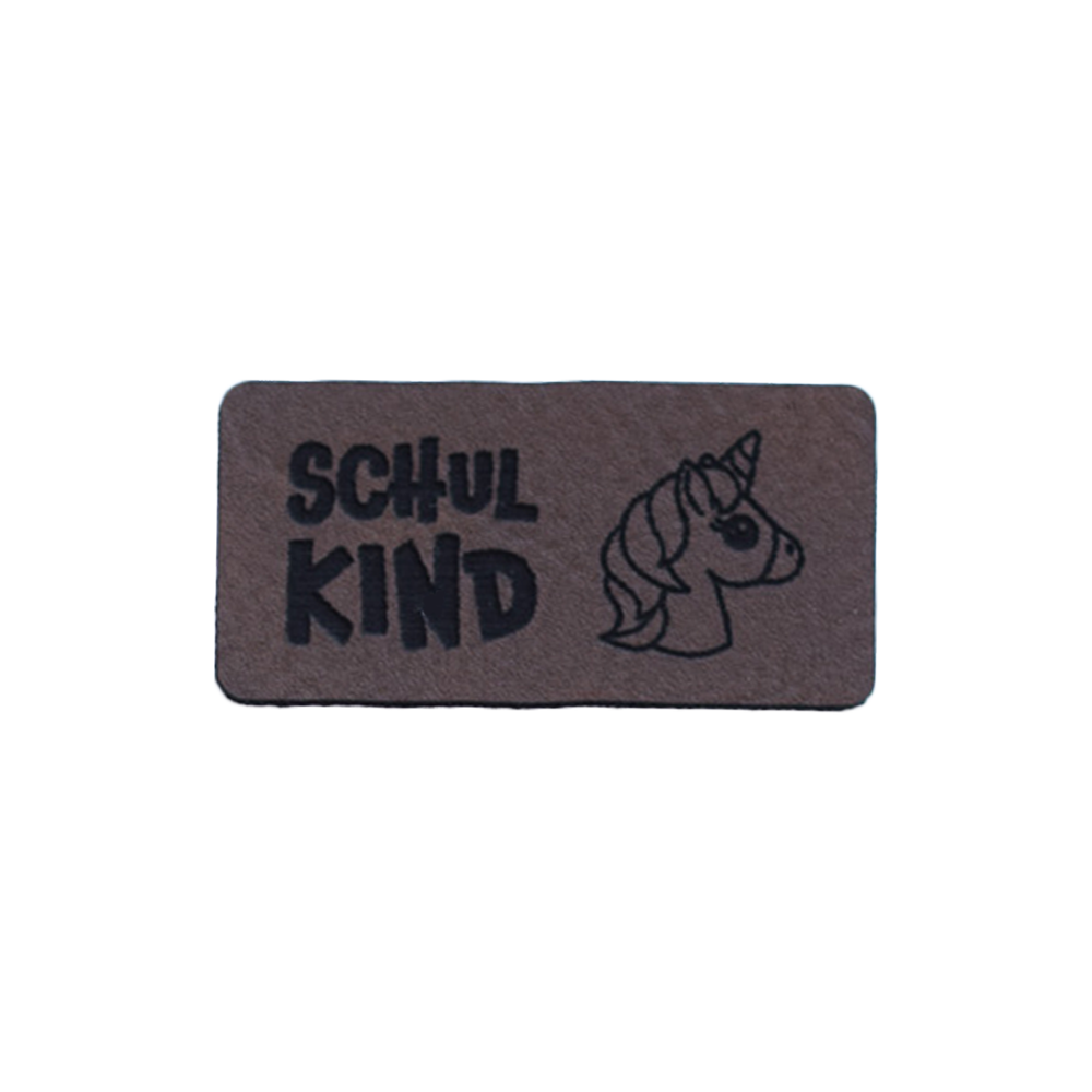 Kunstlederlabel "Schulkind Einhorn"