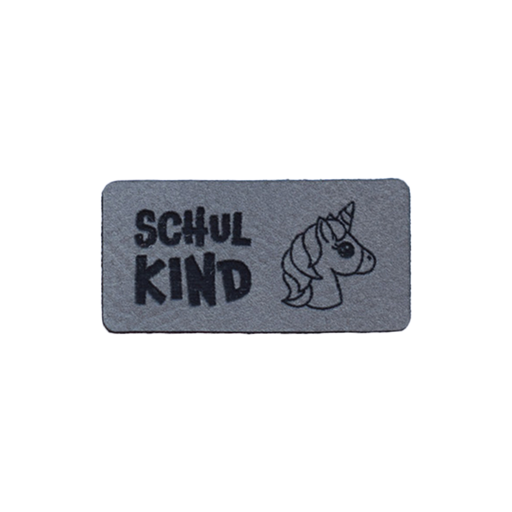 Kunstlederlabel "Schulkind Einhorn"