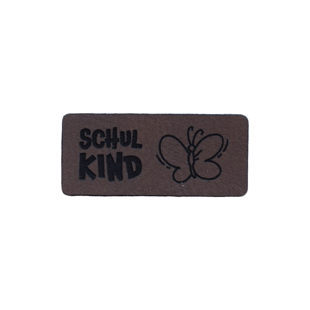 Kunstlederlabel "Schulkind Schmetterling"