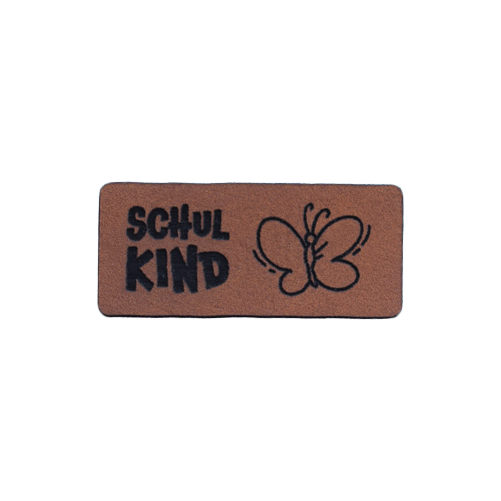 Kunstlederlabel "Schulkind Schmetterling"