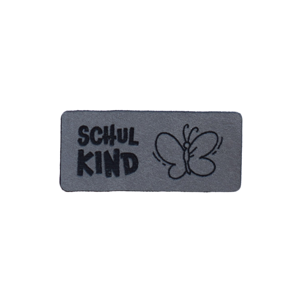 Kunstlederlabel "Schulkind Schmetterling"