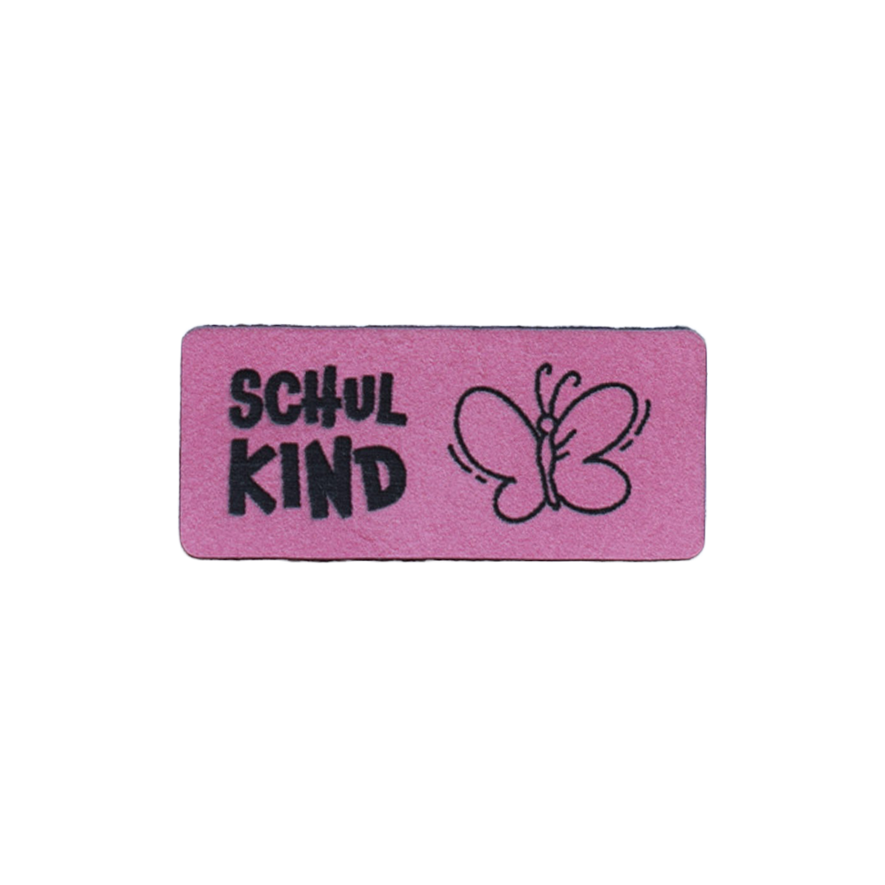 Kunstlederlabel "Schulkind Schmetterling"