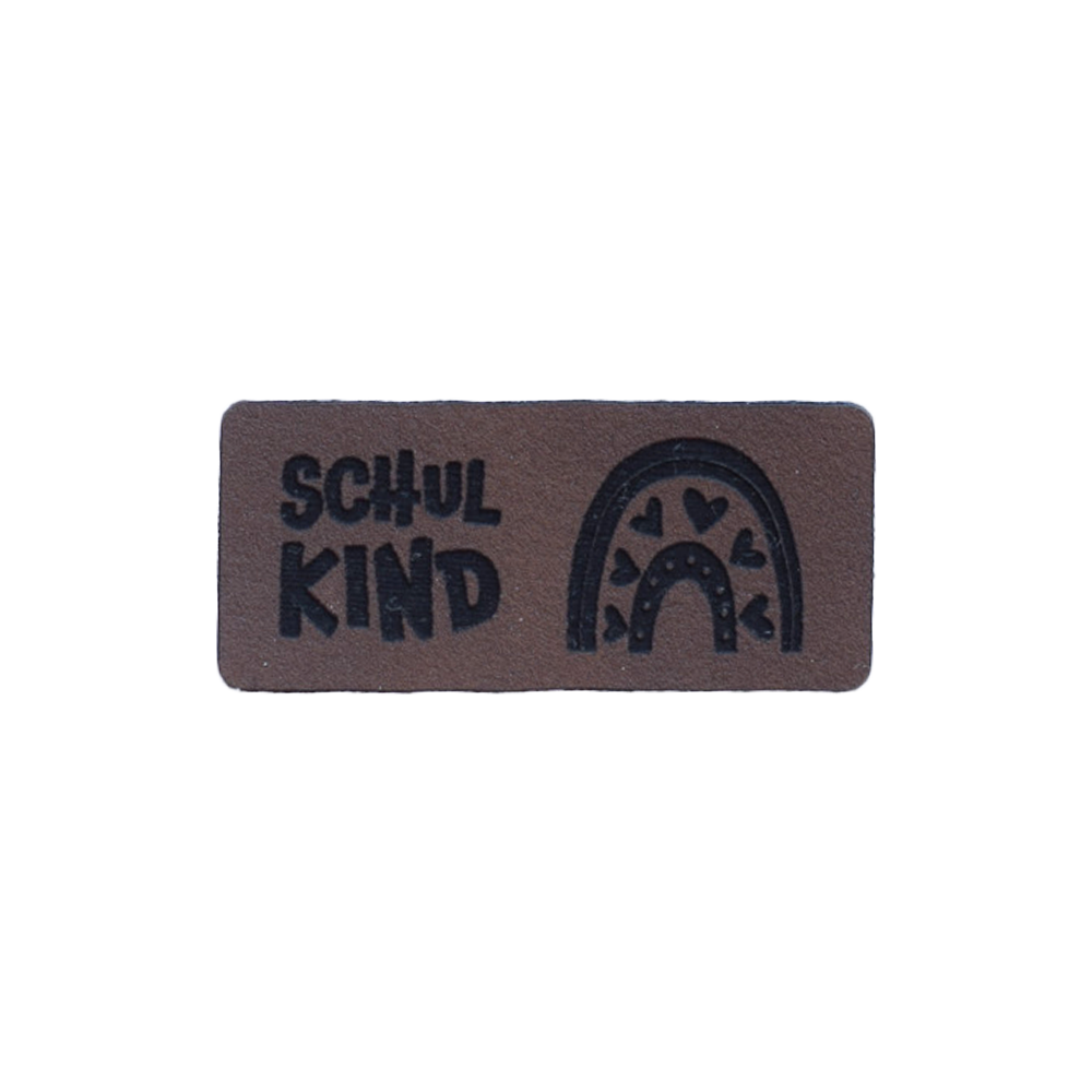 Kunstlederlabel "Schulkind Regenbogen"
