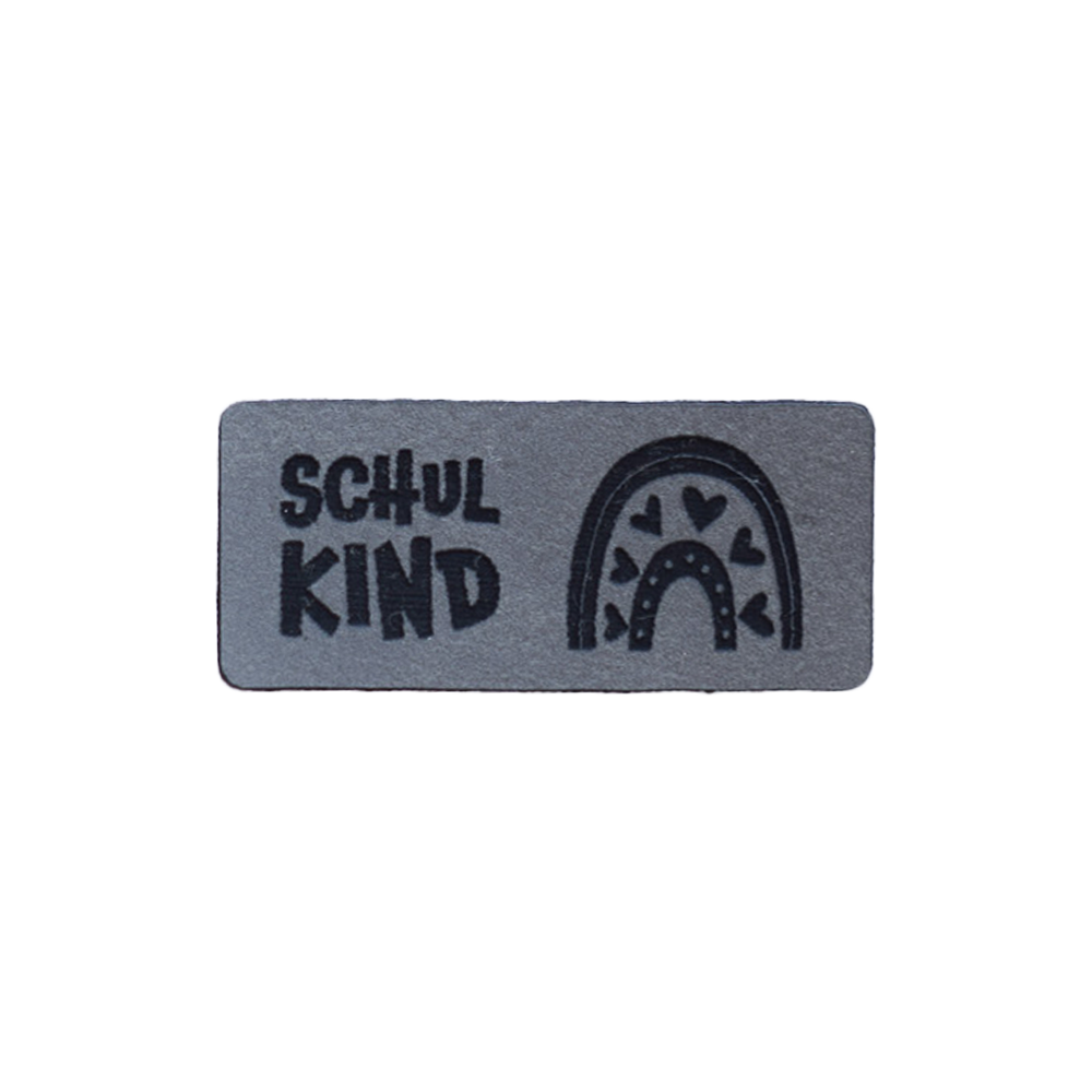 Kunstlederlabel "Schulkind Regenbogen"