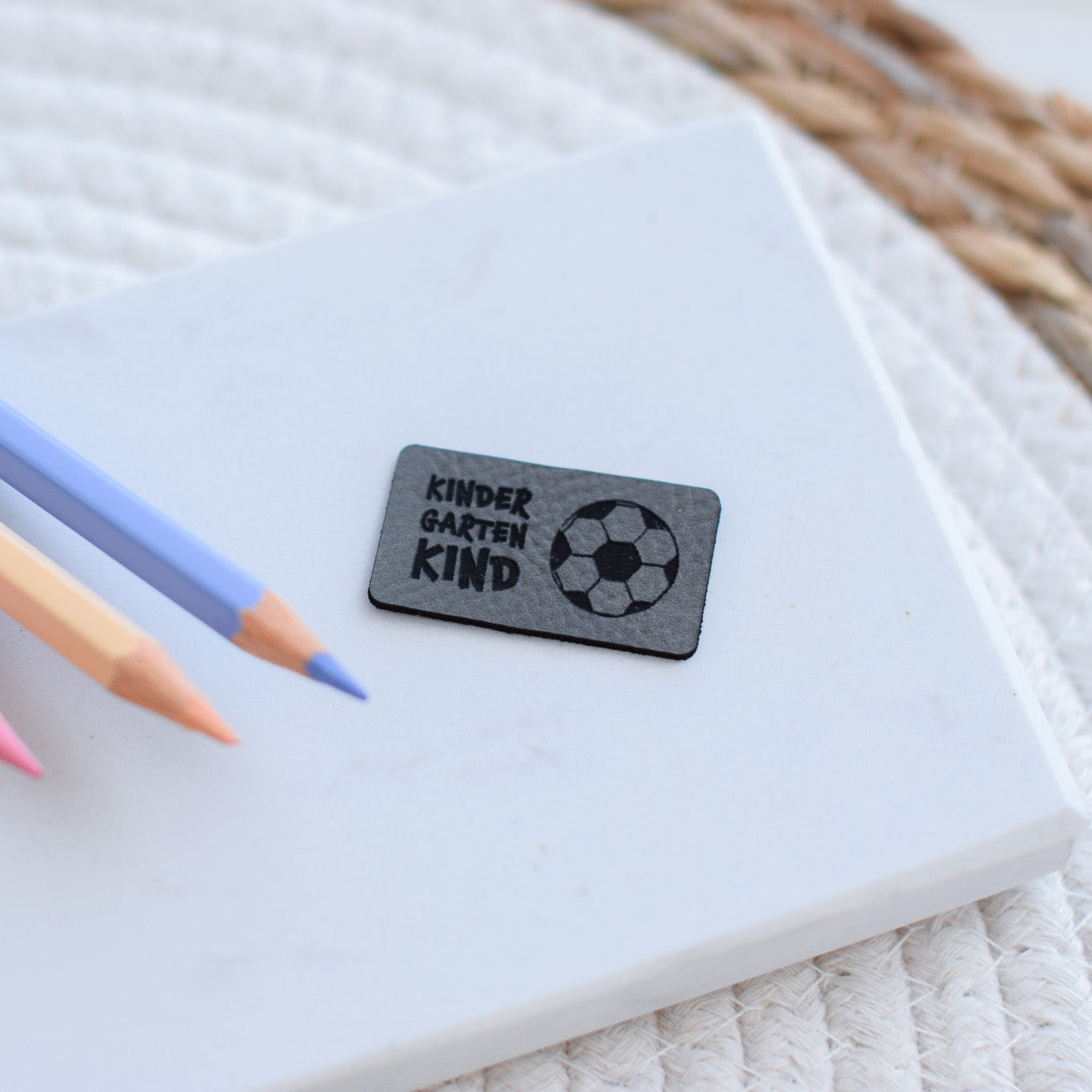 Kunstlederlabel "Kindergartenkind Fußball"