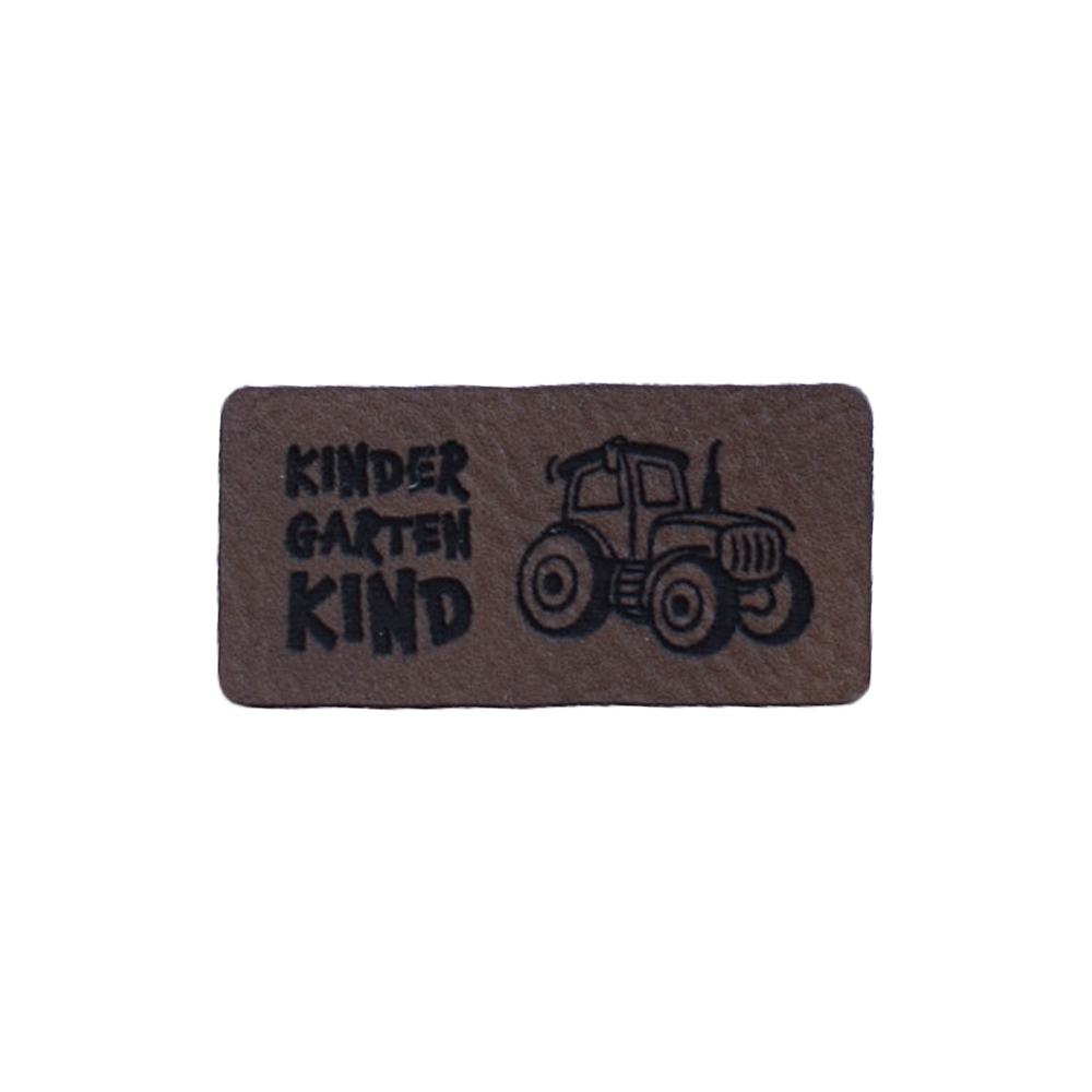 Kunstlederlabel "Kindergartenkind Traktor"