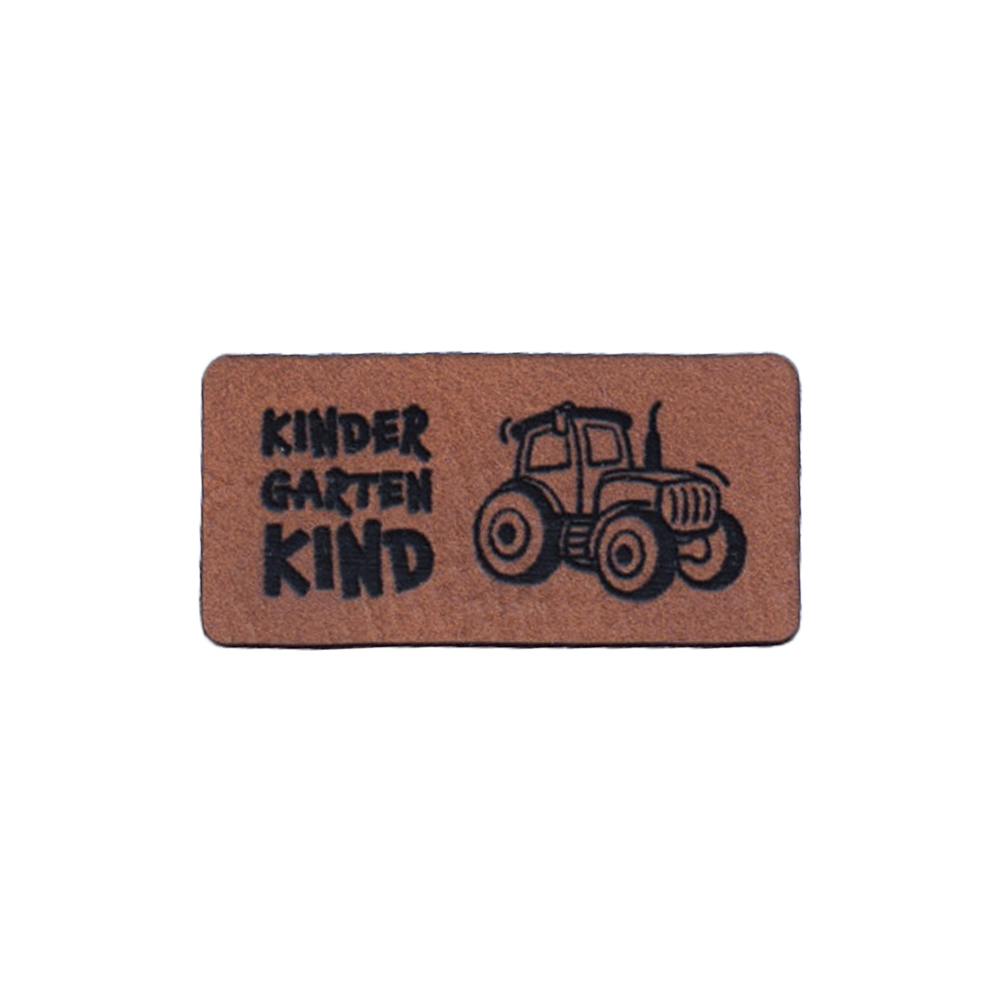 Kunstlederlabel "Kindergartenkind Traktor"