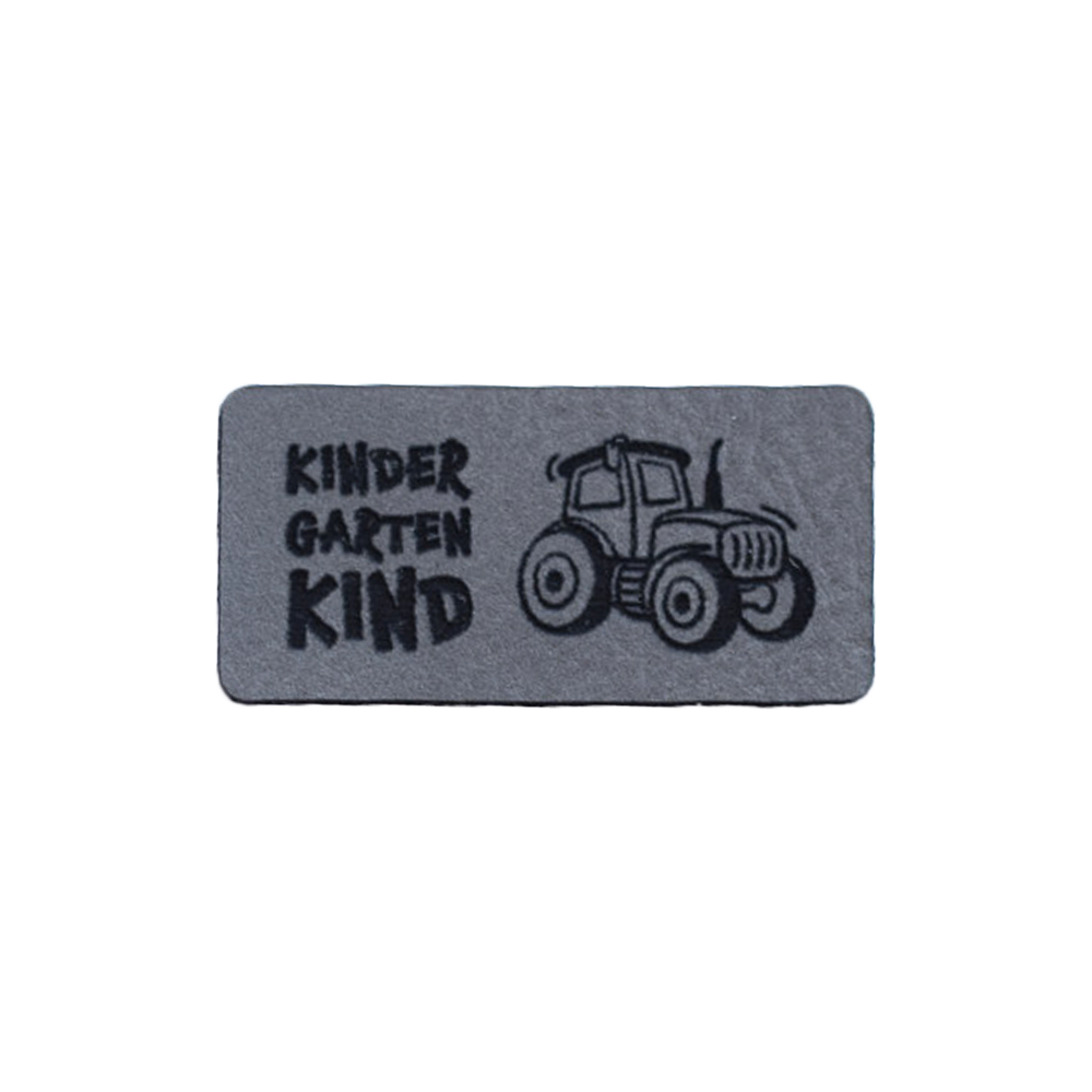 Kunstlederlabel "Kindergartenkind Traktor"