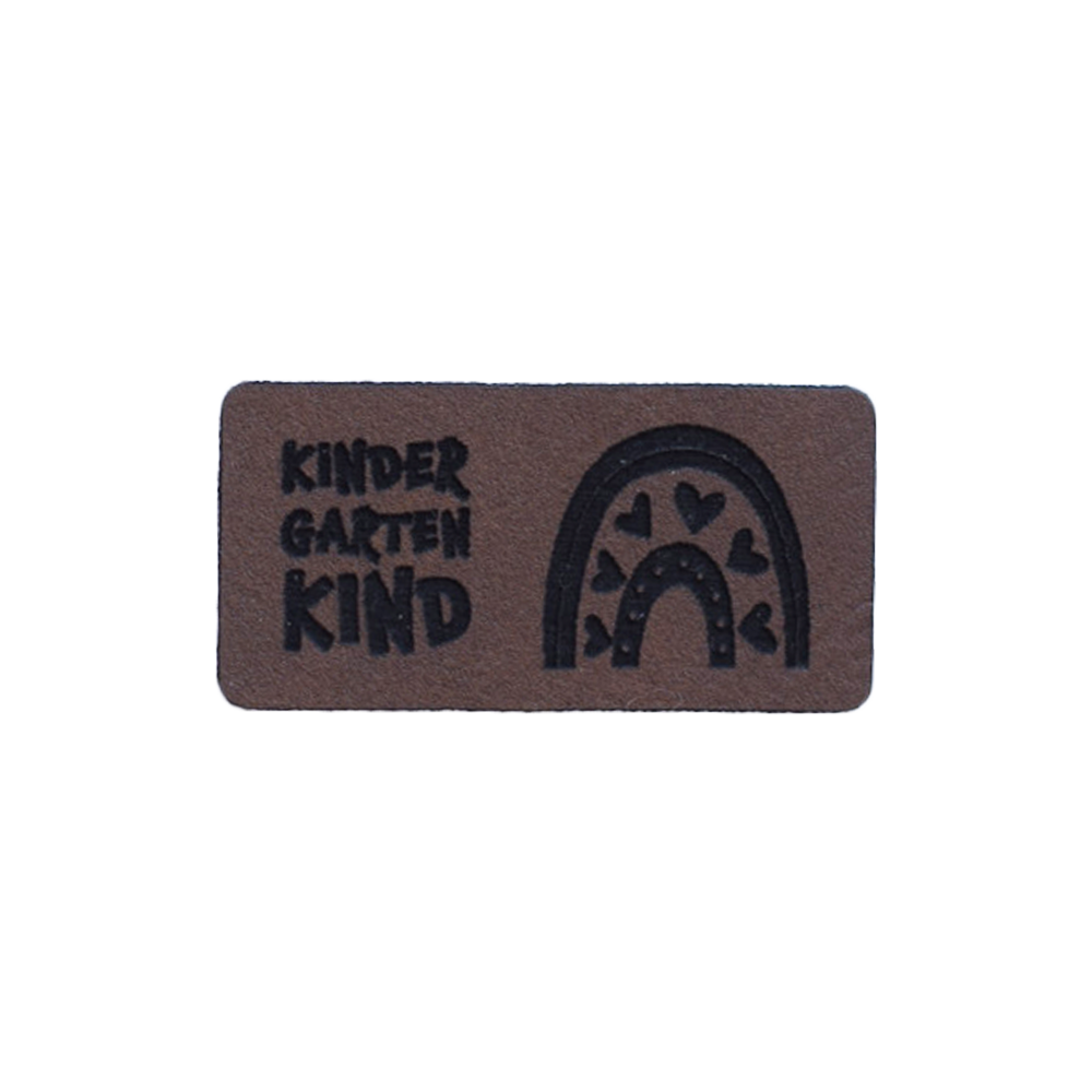 Kunstlederlabel "Kindergartenkind Regenbogen"