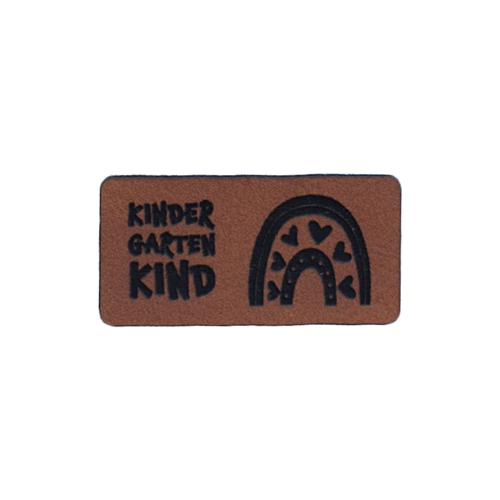 Kunstlederlabel "Kindergartenkind Regenbogen"